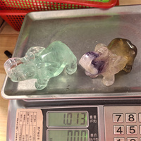 Figurine d'éléphant en pierre naturelle polie, sculptée en cristal, artisanat de guérison, en fluorite verte et jaune, pour cadeau