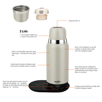 Botol Termos Vakum Stainless Steel Portable untuk Perjalanan, Cangkir Mug Penghangat Susu MilkNest untuk Perjalanan Luar Ruangan dan Berkemah