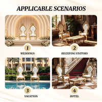 Chaises Trône Royales à Dossier Haut pour Mariés, Canapé de Mariage de Luxe pour Salon, Appartement ou Bar
