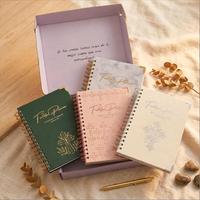Agenda personnalisé à spirale, classeur, agenda budgétaire marbré, impression CMYK mensuelle, boîte cadeau