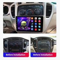 Autoradio DVD avec écran tactile multimédia HD de 9 pouces, Android 1+16 Go, GPS, WIFI, pour Toyota Highlander 2000-07