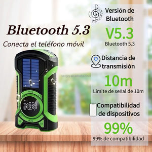 Radio AM/FM portable rechargeable d'urgence, solaire, <span class=keywords><strong>à</strong></span> <span class=keywords><strong>manivelle</strong></span>, <span class=keywords><strong>chargeur</strong></span> de téléphone <span class=keywords><strong>USB</strong></span>, 5000 mAh, haut-parleur sans fil, radio numérique - Product Image 5