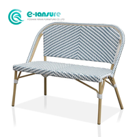 Mobilier de jardin Banc à cadre en aluminium de haute qualité Banc élégant en rotin pour patio Banc de loisirs long pour villa Hôtel Cour