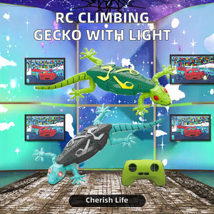 壁を登るヤモリ型充電式赤外線リモコンロボットおもちゃ、壁を登るいたずら動物ヤモリRCロボットインタラクティブキッズ - Product Image 2