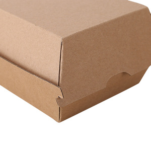 Boîtes à lunch en papier kraft pliables, recyclables, avec logo personnalisé, pelliculage mat, pour emballage de restauration rapide, boîte à frites à emporter - Product Image 5