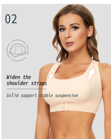 Soutien-gorge personnalisé avec logo pour femme, nouveau modèle confortable, grande taille, à boucle avant, push-up