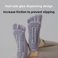 Chaussettes antidérapantes à cinq doigts personnalisées en gros pour femmes, idéales pour le yoga, le pilates, la danse et l'entraînement en intérieur