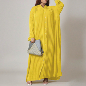 Vestido de Verano para Mujer Tallas Grandes, Estilo Europeo y Americano, Nuevo, Moderno, Holgado, Casual, Plisado, para Comercio Exterior - Product Image 1