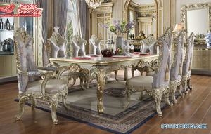 Juego de Mesa de Comedor de Madera de Teca Tallada a Mano de Estilo Vintage Moderno con Tamaño y Color Personalizables - Product Image 3