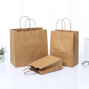 Sac d'emballage alimentaire biodégradable en papier kraft avec poignée torsadée pour café, prix de gros abordable KM - Product Image 3