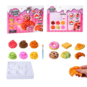 Kit de slime en gros pour cadeaux, argile DIY, cadeaux de fête pour enfants, gâteaux, chocolats, donuts, fête des fêtes, pâte à modeler craquante, moule à slime 9 couleurs - Product Image 1
