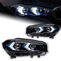 Ensemble de phares LED automatiques pour BMW X5 F15 2014-2018, style G05, avec feux de jour LED séquentiels en forme de flèche, clignotants ambrés, amélioration des feux de jour
