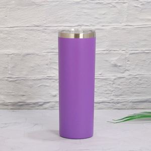 Gobelet isotherme à sublimation vierge 20oz en acier inoxydable à double paroi, mince et droit, avec couvercle - Product Image 4