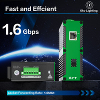 Conmutador Industrial de 2 Puertos, Conmutador de Fibra Óptica SC para Riel DIN, Conversor de Medios Ethernet para Uso Industrial