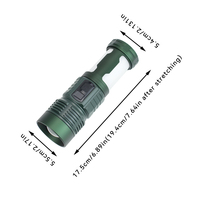 Lampe torche télescopique à zoom, 7 modes, 3 couleurs LED, lampe à flamme, affichage numérique, rechargeable par type-C, lampe torche d'urgence