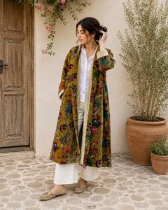 Floral Embroidered Woven Mini <b>Kaftan</b> <b>Dress</b> Sleeveless Bohemian Style Loose Fit Natural Waistline Lace Breathable Autumn Wear - Product Image 2