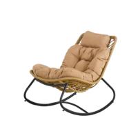 Fauteuil à bascule moderne de jardin en rotin PE avec cadre en acier pour adultes
