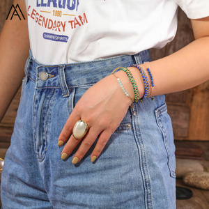 Pulsera de Piedras Facetadas de Moda para Mujer, Brazalete de <span class=keywords><strong>Oro</strong></span> con Cristales Curativos de Amatista y Lapislázuli, Venta al <span class=keywords><strong>por</strong></span> Mayor - Product Image 6