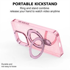 Cover per <span class=keywords><strong>fotocamera</strong></span> del telefono con supporto girevole di 360 gradi trasparente Glitter custodia per <span class=keywords><strong>iPhone</strong></span> 16 15 14 <span class=keywords><strong>pro</strong></span> max - Product Image 4