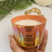 Haute qualité verre coloré cire de soja cadeau de mariage Souvenir bougie boîte-cadeau large bouche bougie pot bougies parfumées