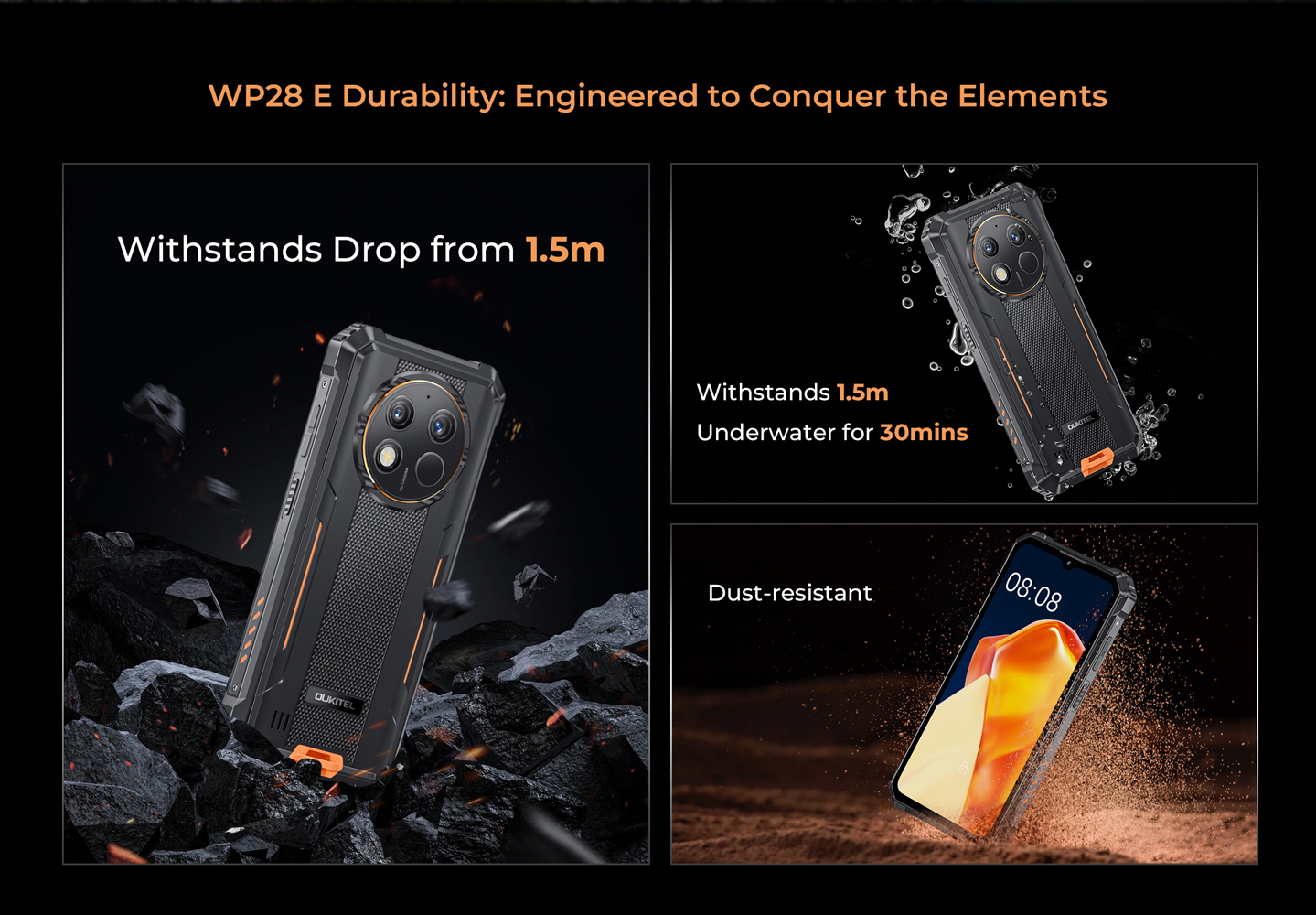 OUKITEL WP28E Rugged Phone - 4+64GB, 10600mah, 13MP Camera