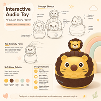 Machine à histoires interactive NFC éducative pour enfants, lecteur MP3 sans écran, audio, forme animale, fonctionne sur piles, inclut NFC