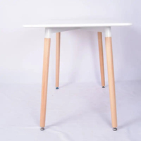 Table de salle à manger rectangulaire en bois de hêtre et MDF à prix de gros, avec design à panneaux, pour usage hôtelier