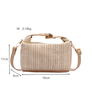 Sederhana tekstur tenun Snap <span class=keywords><strong>Hook</strong></span> dan <span class=keywords><strong>Loop</strong></span> pengikat, ritsleting tas bahu untuk wanita, cocok untuk belanja. - Product Image 6