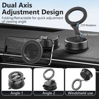 Support de téléphone magnétique universel pour voiture, rotation à 360 degrés, hauteur réglable, support magnétique puissant pour écran, tableau de bord