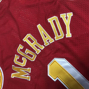 Houston Tracy mcgrady'ye gemi hazır kırmızı en kaliteli nakış basketbol forması - Product Image 3