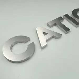 Enseigne en lettres 3D en aluminium avec logo étanche personnalisé, lettres en métal 3D pour les entreprises