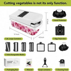 Kitchen Accessories 15 in 1 Food Cutter Onion Mincer Tomato Dicer Fruit Slicer Cheese Grater <b>Vegetable</b> <b>Chopper</b> Mandoline Slicer - Product Image 2