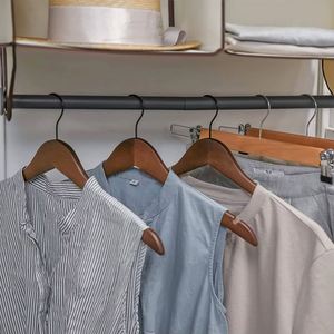 Organisateur de rangement suspendu à 4 étagères avec tringle à vêtements intégrée, en tissu non tissé renforcé pour armoire - Product Image 4
