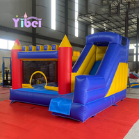 YIBEI Château Gonflable Commercial Intérieur/Extérieur avec Toboggan et Zone de Saut pour Enfants et Adultes – Idéal pour la Location