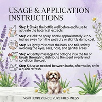Colonia para Mascotas de Larga Duración con Aroma a Lavanda, Spray Desodorante para Perros, Sin Alcohol, Vegano, para el Cuidado de Mascotas, OEM