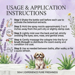 Colonia para <span class=keywords><strong>Mascotas</strong></span> de Larga Duración con Aroma a Lavanda, Spray Desodorante para Perros, Sin Alcohol, Vegano, para el Cuidado de <span class=keywords><strong>Mascotas</strong></span>, OEM - Product Image 5
