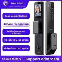 Serrure intelligente personnalisée 3D empreinte digitale veine de paume porte d'entrée en bois antivol mot de passe personnalisé caractéristiques WiFi réseau connecté