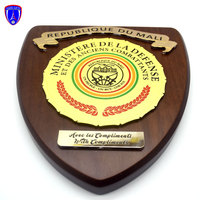 Trophées en bois du gouvernement du Mali, plaques de récompense, plaques de bouclier en bois, trophée de récompense avec boîte cadeau en bois