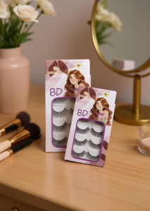 Ciglia Finte 8D Effetto Visone Crewel, 5 Paia, Fascia Trasparente Invisibile, Effetto 3D, Ciglia a Striscia Intera - Product Image 2