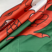 Drapeau du Royaume-Uni, du Pays de Galles, du Galles, 100% polyester, 3x5 pieds, logo personnalisé, en stock