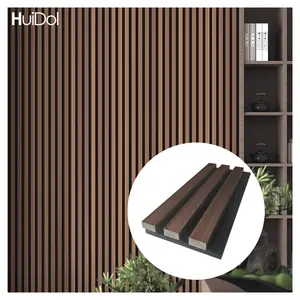 Mais novo Moderno luxuoso HDF composto PET Slatted madeira ruído controle parede e teto painel interior de madeira HOME DECOR