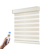 Stores zébrés motorisés intelligents pour fenêtre Télécommande électrique Zebra Shades Fabric Modern Roller Blind Motor