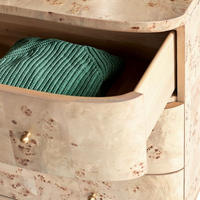 Commode d'appoint moderne de luxe en bois de bouleau de haute qualité avec 3 tiroirs, meuble de rangement, table de chevet pour chambre à coucher, salon et hôtel