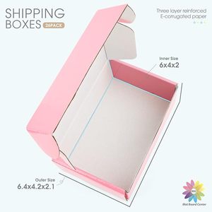 Centre de panneau de tapis, 6x4x2 petite boîte rose d'expédition, boîte de couvercles robustes d'enveloppe imperméable pour le courrier de petite entreprise, <span class=keywords><strong>parfum</strong></span>, cadeau - Product Image 2