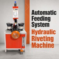 Machine de rivetage hydraulique à alimentation automatique pour rivets pleins et creux, pour l'industrie de la fabrication de casseroles