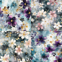 Papier de conception de scrapbooking personnalisé série fantaisie vintage aquarelle fleur littérature décoration papier origami pour bricolage artisanat