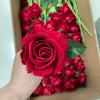 Artificial Roses Real Touch Single Stem Fake Roses Silk Realistic Bouquet  Flowers Arrangements Home Office Garden Grave Party Wedding Decoration 