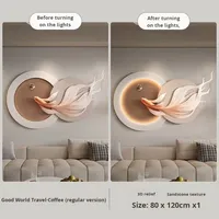 Lukisan Dinding Resin 3D Relief Motif Bunga Bayangan Cahaya, Dekorasi Modern untuk Pintu Masuk, Ruang Tamu, Latar Belakang Sofa