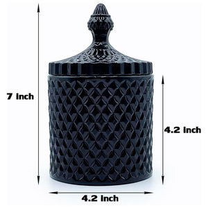 Recipientes de Vidrio Esmerilado Negro y Dorado para Velas, Frascos Mate Medianos con Tapa para Fabricación de Velas - Product Image 2