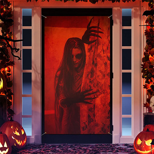 Joyeux Halloween décoration horreur <span class=keywords><strong>film</strong></span> décorations bannière toile de fond PE porte couverture pour <span class=keywords><strong>la</strong></span> fête des enfants - Product Image 4